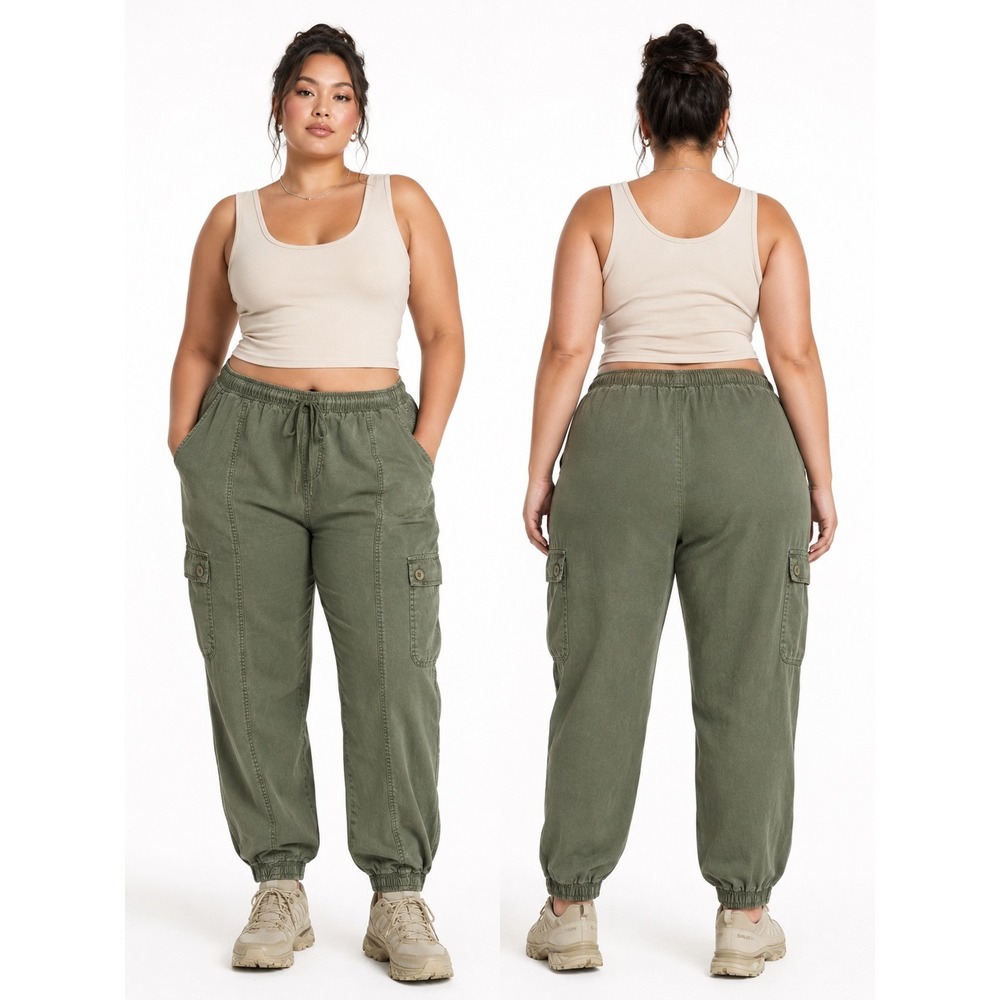 Velvet Heart Cargo Jogger Pants Womens Large Olive Green Good Utility Gorpcore